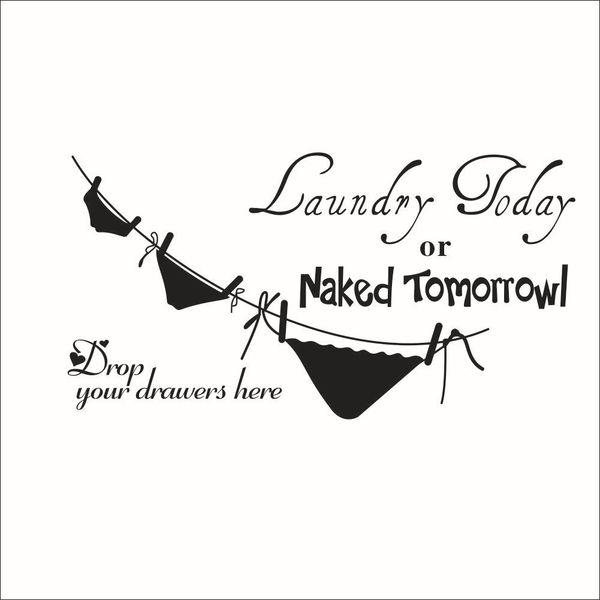

naked tomorrow washhouse laundry room wall sticker quote decor paster removable sticker