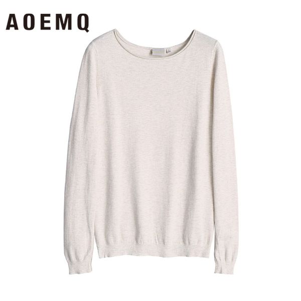 

aoemq causal pullover sweater solid white cotton thin autumn sweaters simple couple present homewear sweater women clothing, White;black