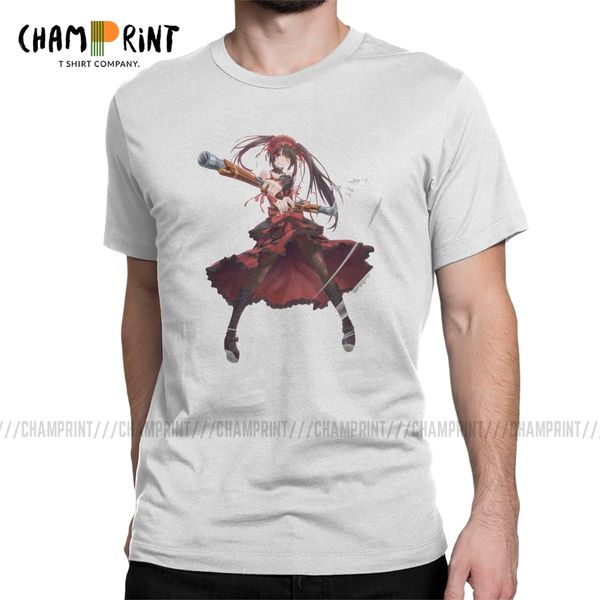 

датировать живой аним карого tokisaki футболка для мужчин хлопок новизны футболка crew neck tee рубашка с коротким рукавом одежда плюс разме