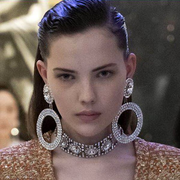 

dangle & chandelier shiny full rhinestone big circle pendent earings for women fashion jewelry brand show statement earrings accessories, Silver