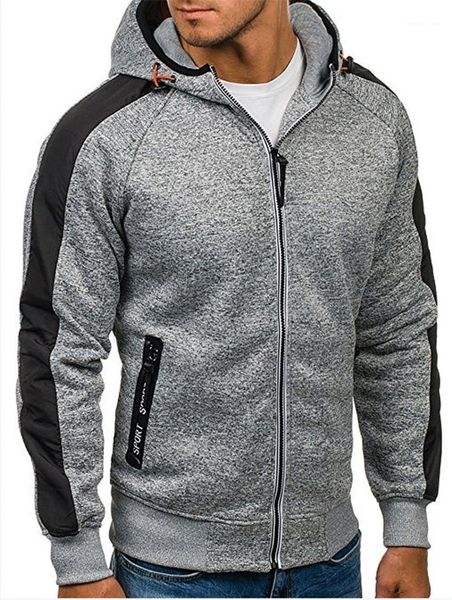 

color sleeve hooded coats casual natural color cardigan coat with zipper mens designer hoodies coat fashion panelled, Black;brown
