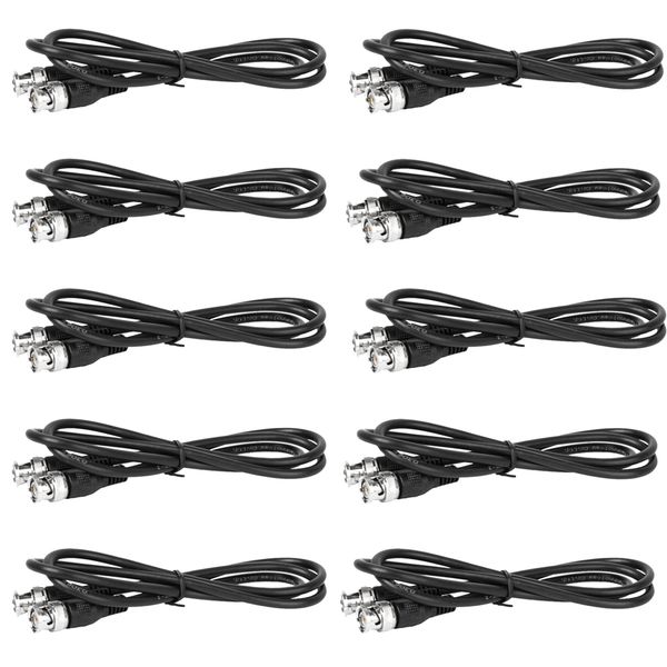 

10x bnc male to bnc male rg58 coaxial cable camera dvr video power line