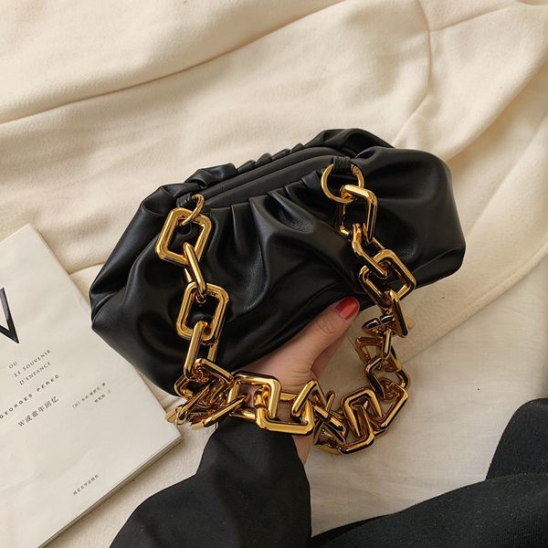 

new luxury design gold chain handbags women shoulder bag 2020 fashion cloud armpit bags ladies totes clutches female purses