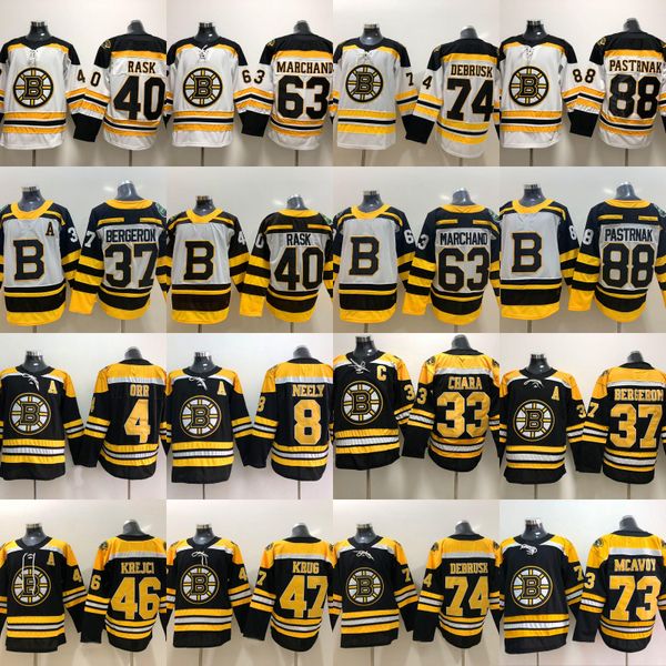 

8 cam neely jersey boston bruins 47 torey krug 4 bobby orr 46 david krejci 74 jake debrusk 73 charlie mcavoy hockey jerseys, Black;red