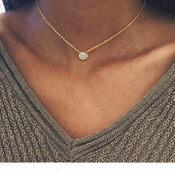 

zircon 925 sterling silver round choker necklace geometry designer romantic style fine jewelry for women
