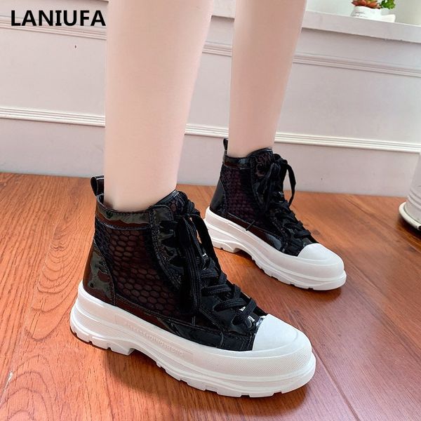 

new mesh women casual shoes lac-up vulcanize women shoes female lightweight comfortable breathable flats walking mujer, Black