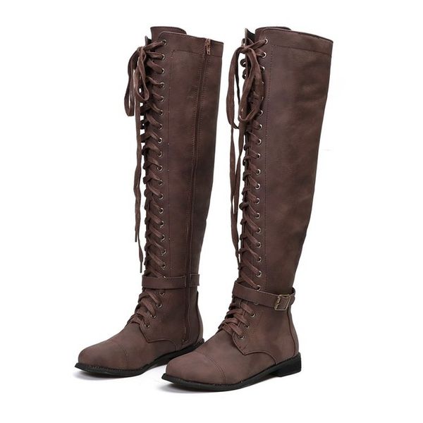 

large size over knee boots female long boots 2020 new european and american thick with snow boots with non-slip women's, Black