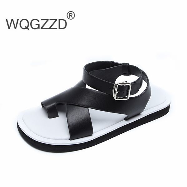 

sandale femme 2020 new summer gladiator sandals women's shoes fashion roman sandals zapaots de mujer, Black