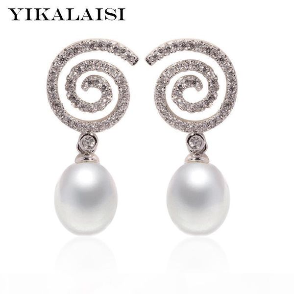 

wholesale 925 sterling silver jewelry for office women natural pearl jewelry for women 8-9mm pearl earrings 2018 new fashion, Golden;silver