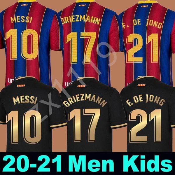 

fc barcelona soccer jersey 20 21 camiseta de futbol ansu fati 2020 2021 messi griezmann de jong maillots de football shirt men + kids kit, Black;yellow