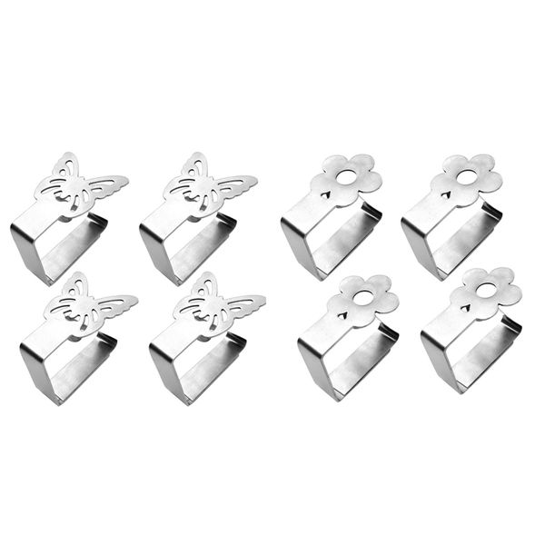 

8 pack of flexible stainless steel table cover cloth clamps for outdoor