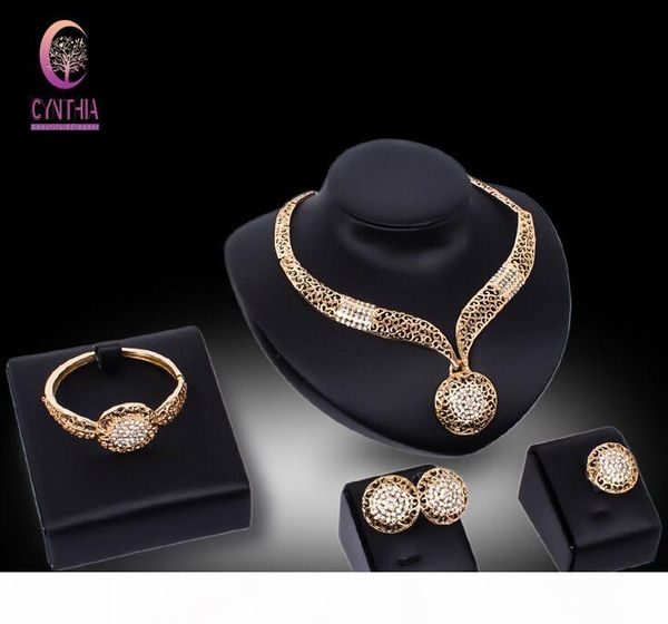 

new jewelry sets african beads collar statement necklace earring bangle fine ring for women cz diamond vintage party accessories, Black