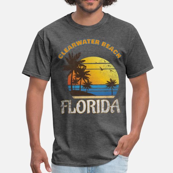 

clearwater beach florida summer vacation gulf of t shirt men customize short sleeve o neck leisure fitness basic summer style formal shirt