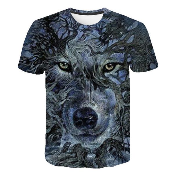 

tiger 3d wolf male 3d print shirts oversized plus size harajuku men clothing