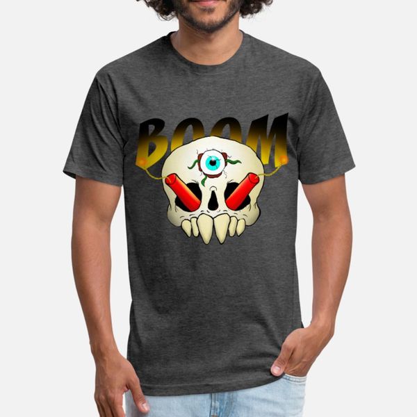 

boom skull t shirt men personalized short sleeve euro size s-3xl letter graphic funny spring autumn kawaii shirt