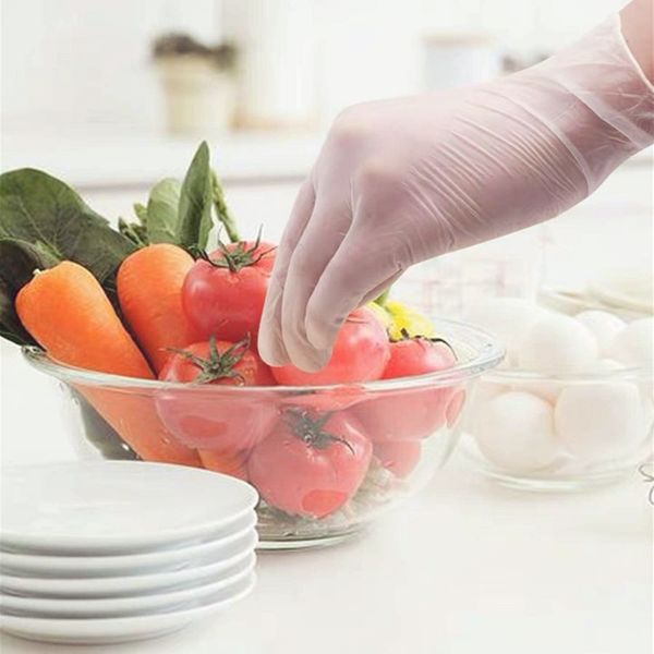 

100шт пвх очищающие перчатки food grade маслостойкой антистатический food factory laboratory использование одноразовые перчатки прозрачный