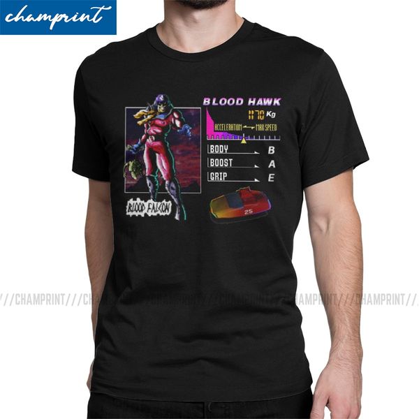

men f-zero x blood falcon character select t shirts retro racing game cotton clothes novelty round collar tees t-shirts