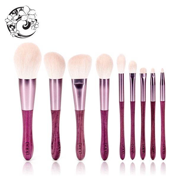 

energy brand perilla wood handle squirrel+ hair 9pcs high grade cosmetic brush set zqdl