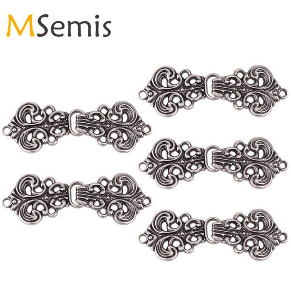 

5 pairs women clasp fasteners cardigan clip decorative swirl flower cape or cloak clasp fasteners sew on hooks and eyes, Gray