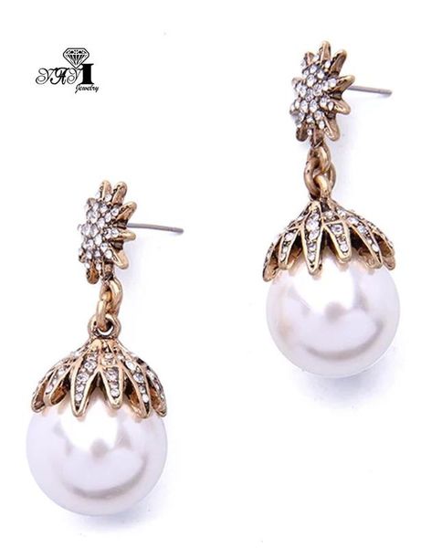 

dangle & chandelier yayi jewelry multi glass rhinestone crystal earring women's fashion ancient gold pearl color gem earrings gift, Silver
