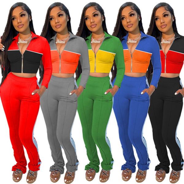 

womens hoodie legging two piece set outfits long sleeve tracksuit jacket pants sportswear panelled outerwear tights sports set ly1224, Gray