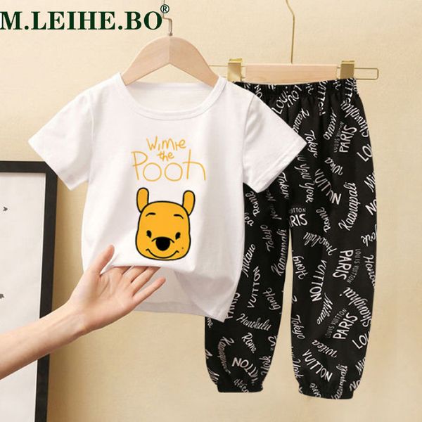 

2020 kids clothes suits boys cartoon outfits baby girls summer tees suits 2-8years children clothing kids clothes boys, White