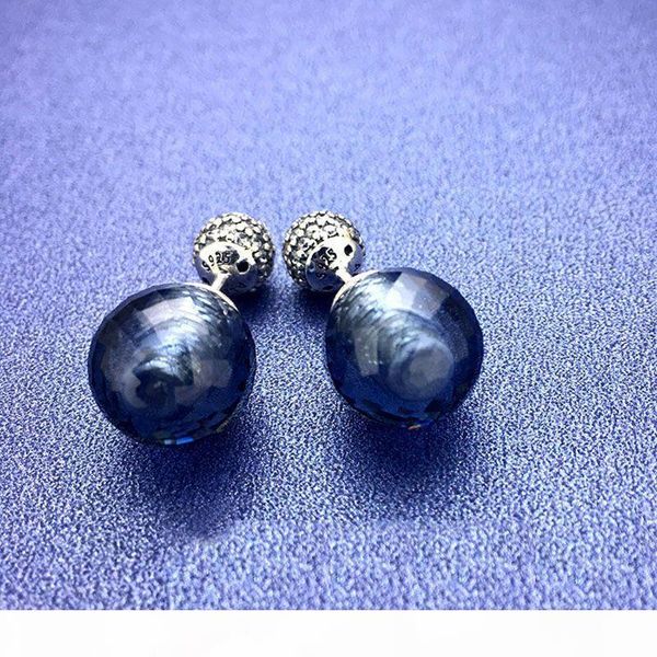 

midnight blue bright water drop earrings luxury designer applicable for pandora 925 sterling silver birthday gift original box set earring, Golden;silver