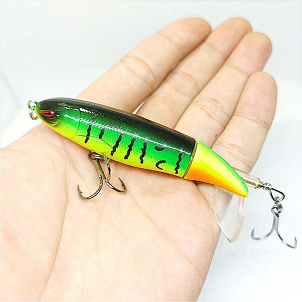 

1pcs морская рыбалка minnow жесткий bait10cm / 14см искусственный приманки 3d глаза propeller холодец троллинг crank приманок jig рыболовные