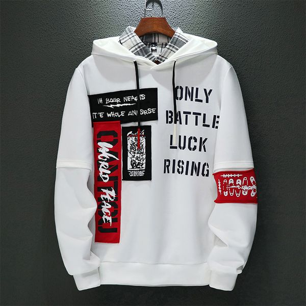 

style hoodie long sleeve men's hooded sweatshirt male hip hop sportswear print casual sweatshirts for men kg-1013, Black