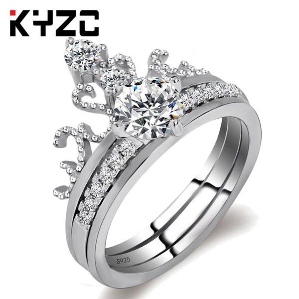 

wholesale-european and american style hand-decorated crown ring series fashion women diamond ring personality high carbon ring, Silver