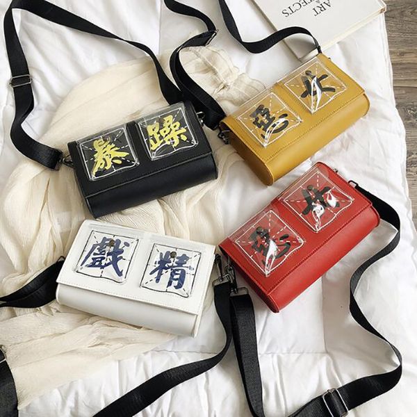 

letter printing shoulder bag rock designer women bag small crossbody pu leather mini ladies