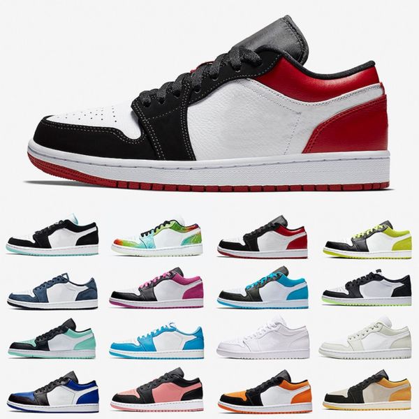 

chaussures low mens basketball shoes black cyber shattered backboard unc 1s cactus jack gold toe royal men women trainers sports sneakers, White;red