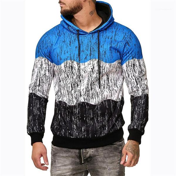 

mens clothing autumn mens designer panelled hoodies fashion contrast color hooded casual pullover, Black
