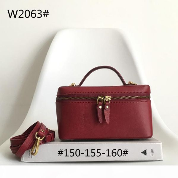 

old cobbler w2063# mini cosmetic bag genuine leather tote customized multi-style leather bags with dhl