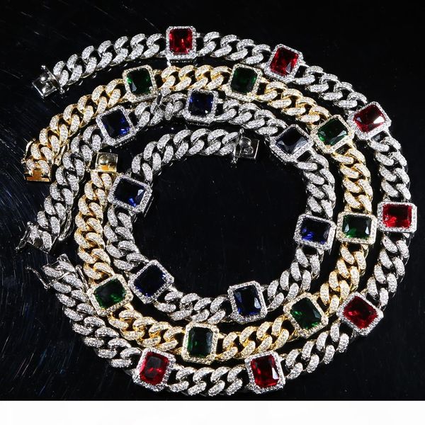 

iced out cuban chain choker necklace hip hop jewelry choker gold silver color rhinestone cz charm for women rapper necklace link
