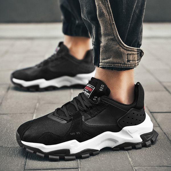 

men casual shoes 2020 new outdoor fitness shoes men fashion sneakers damping non-slip vulcanize for, Black
