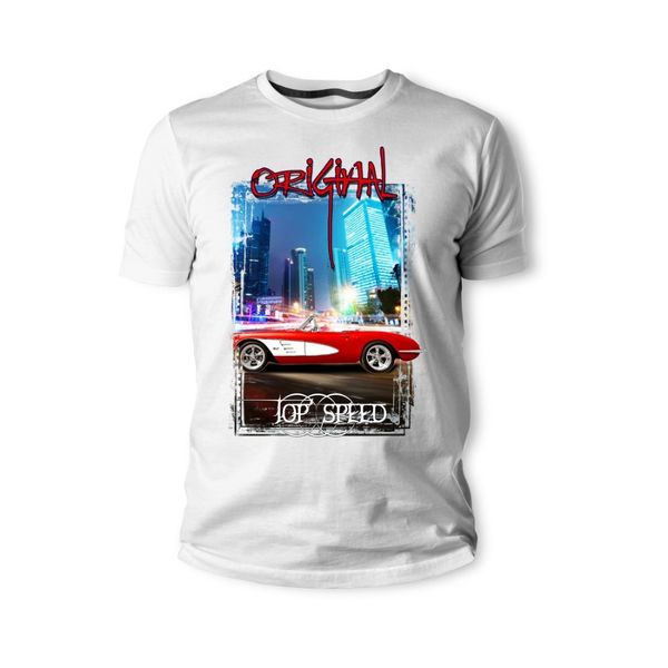 

2019 new men's t shirt t-shirt american classic muscle car chevy corvette c1 rot weiss auto youngtimer oldtimer herren t shirt