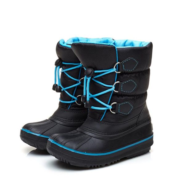 

snow boots boys girls cotton boot plus cotton warm shoes for kids comfortable outdoor anti-slip winter waterproof casual shoes, Black;grey
