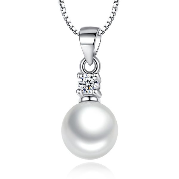 

silver plated fashion imitation pearl crystal ladies pendant necklaces jewelry short box chains female women