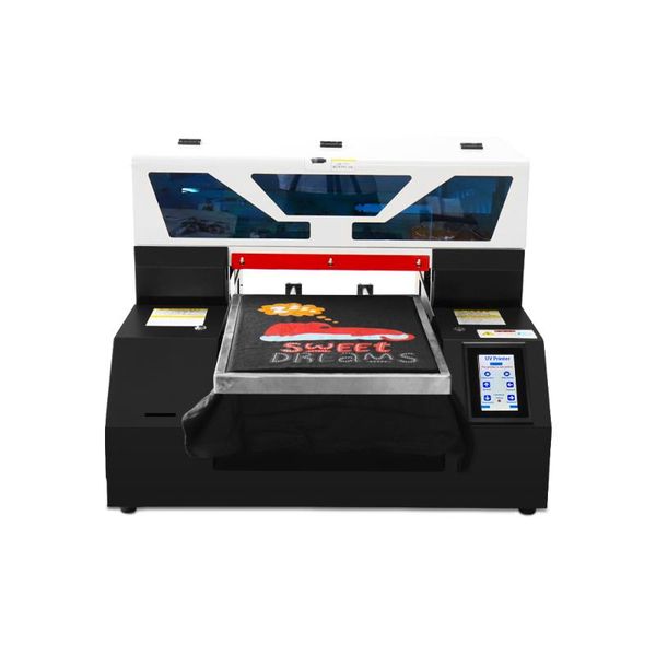 

automatic dtg flatbed printer multifuntion printer a3 t-shirt inkjet printing machine with touch screen&white ink cycle system