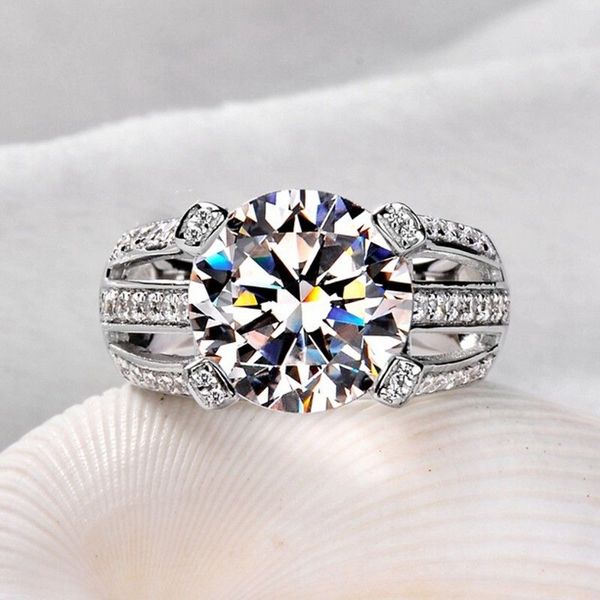 

wholesale professional handmade solitaire 925 sterling silver white sapphire simulated diamond cz wedding women band ring gift size 5-11