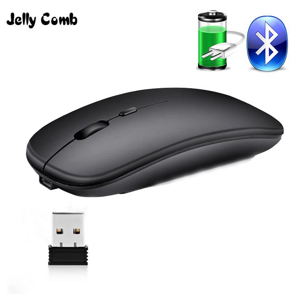 

jelly comb rechargeable wireless mouse bluetooth mouse dual mode slim silent mice for lapphone tablet bluetooth 5.0