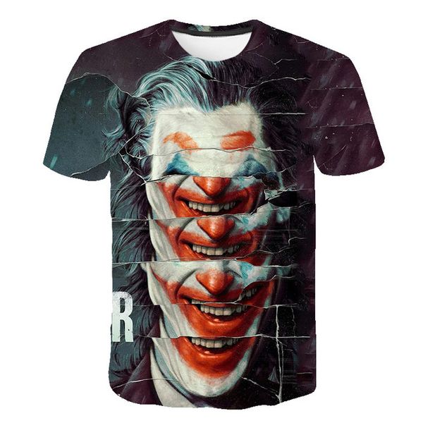 

sale clown joker face male 3d clown 3d print shirts kawaii plus size anime men clothing