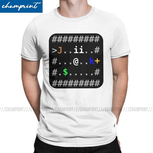 

text based game t shirt for men pure cotton novelty t-shirts dwarf fortress ascii pixel gaming tees short sleeve party