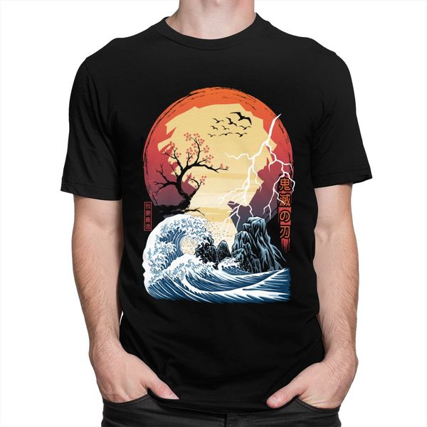 

awesome kimetsu no yaiba shirts men streetwear demon slayer t-shirt men short sleeve anime manga tshirt pure cotton tee