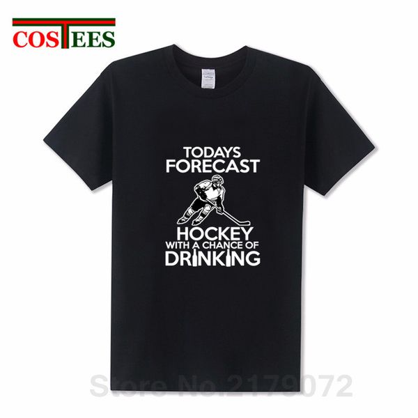 

sport funny fashion vestido verano todays forecast hockey with a change of drinking t shirt men canada hockey t-shirt homme casual top