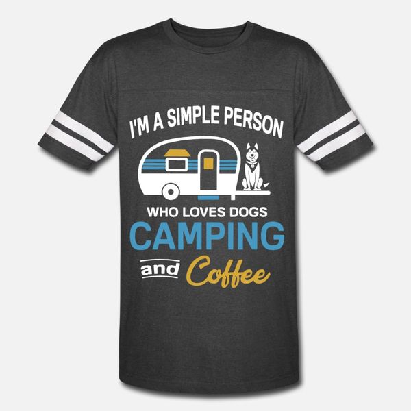 

i'm a simple person who loves dogs camping and cof t shirt men custom cotton size s-3xl clothing gift funny spring cool shirt