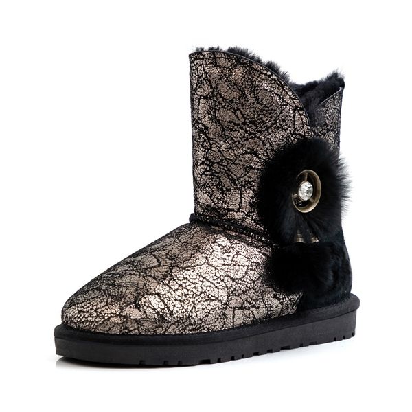 

2020 new brand women winter warm snow boots high qulaity low heels round toe black gray shoes woman ankle boots big size 34-40