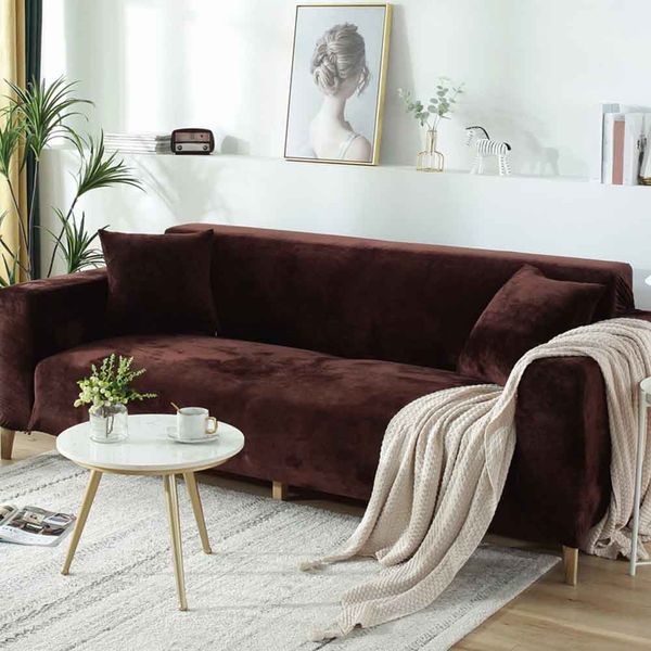 

elastic sofa cover living room nordic style stretchable plush fabric home decor