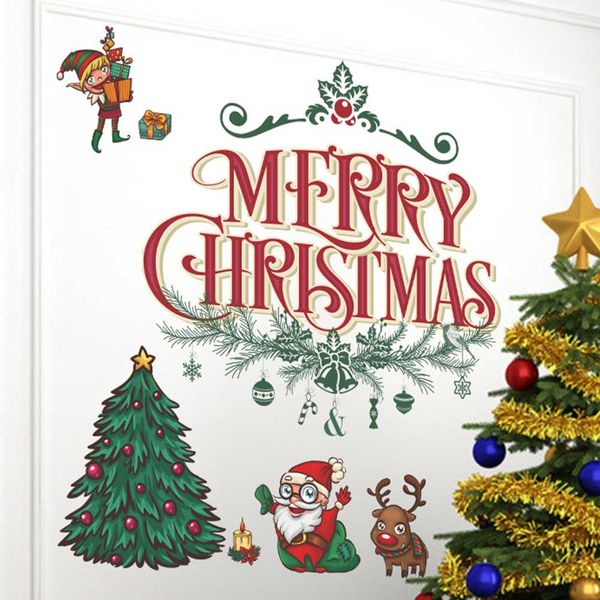 

christmas decorative waterproof pvc wall sticker bedroom accessory living room